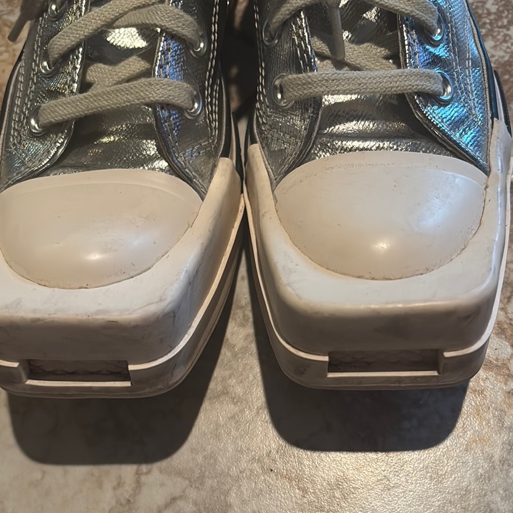 Converse Metallic Silver Square Toe Sneakers - image 4